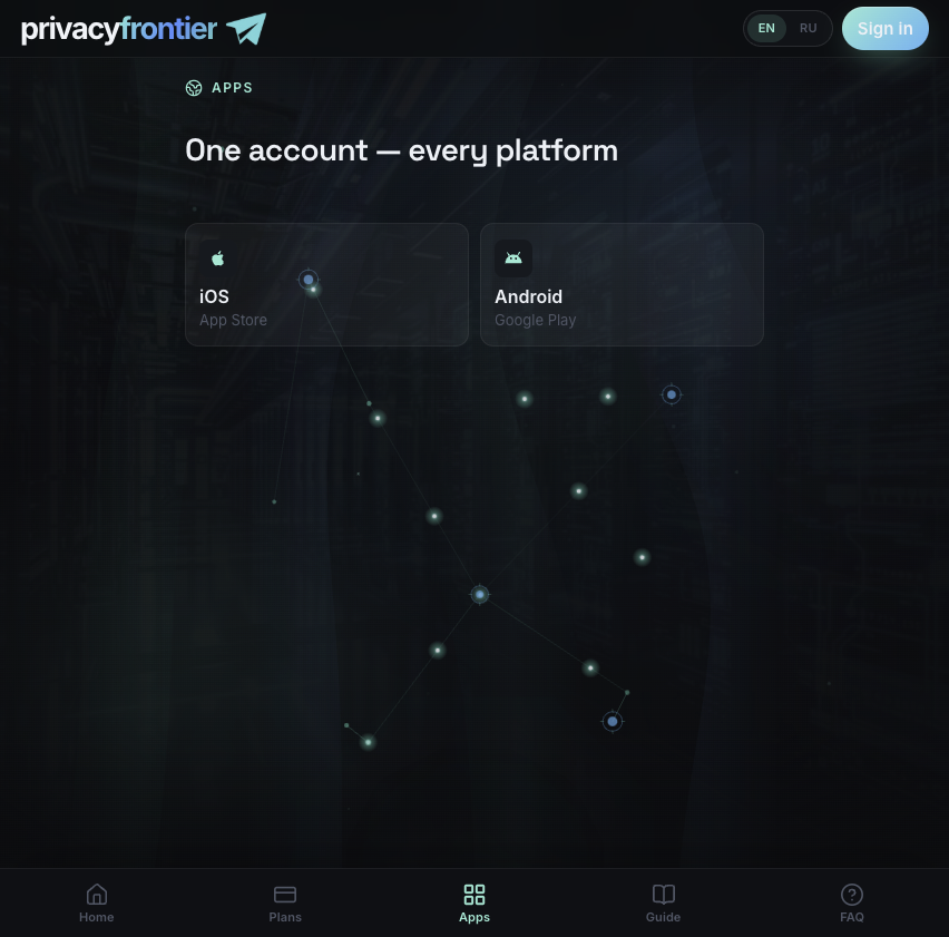 PrivacyFrontier supported applications